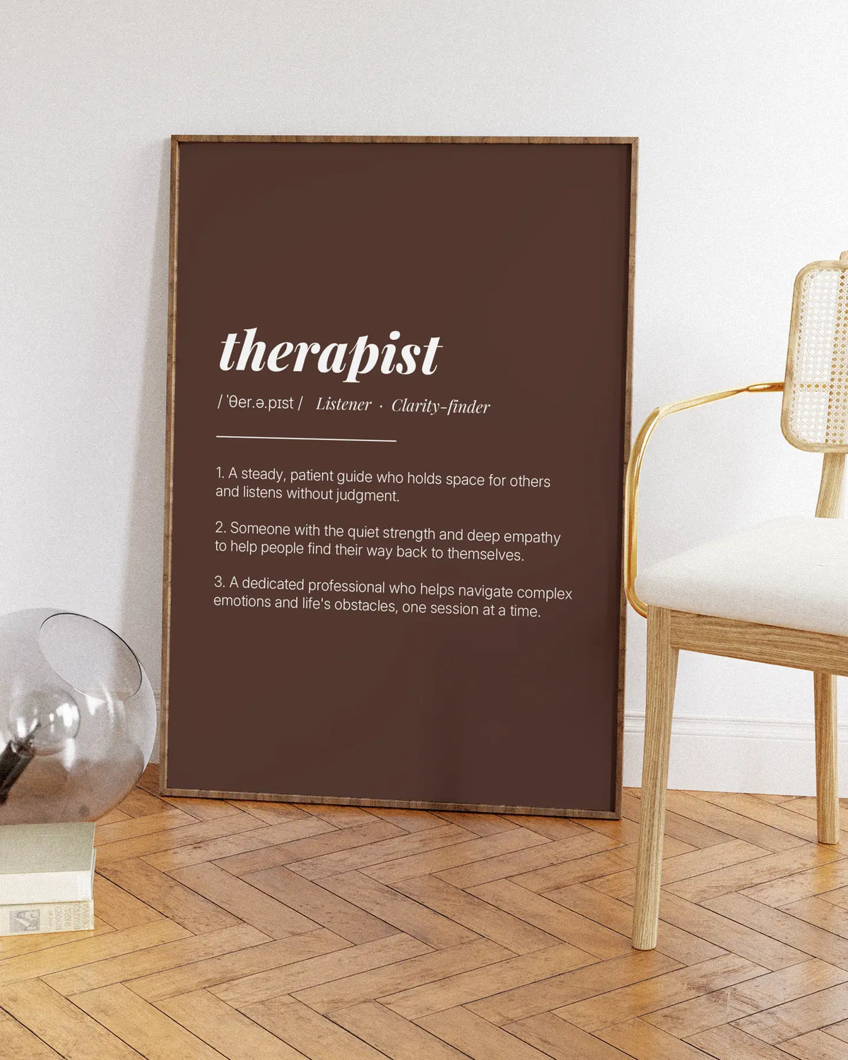 Definition Poster of Therapist on Espresso background