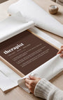 Definition Poster of Therapist on Espresso background
