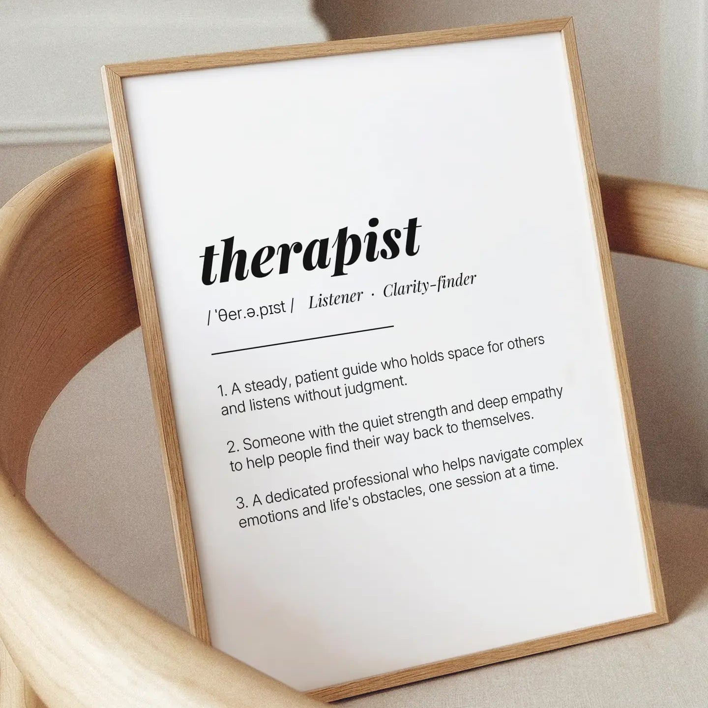 Definition Poster of Therapist on Gallery White background