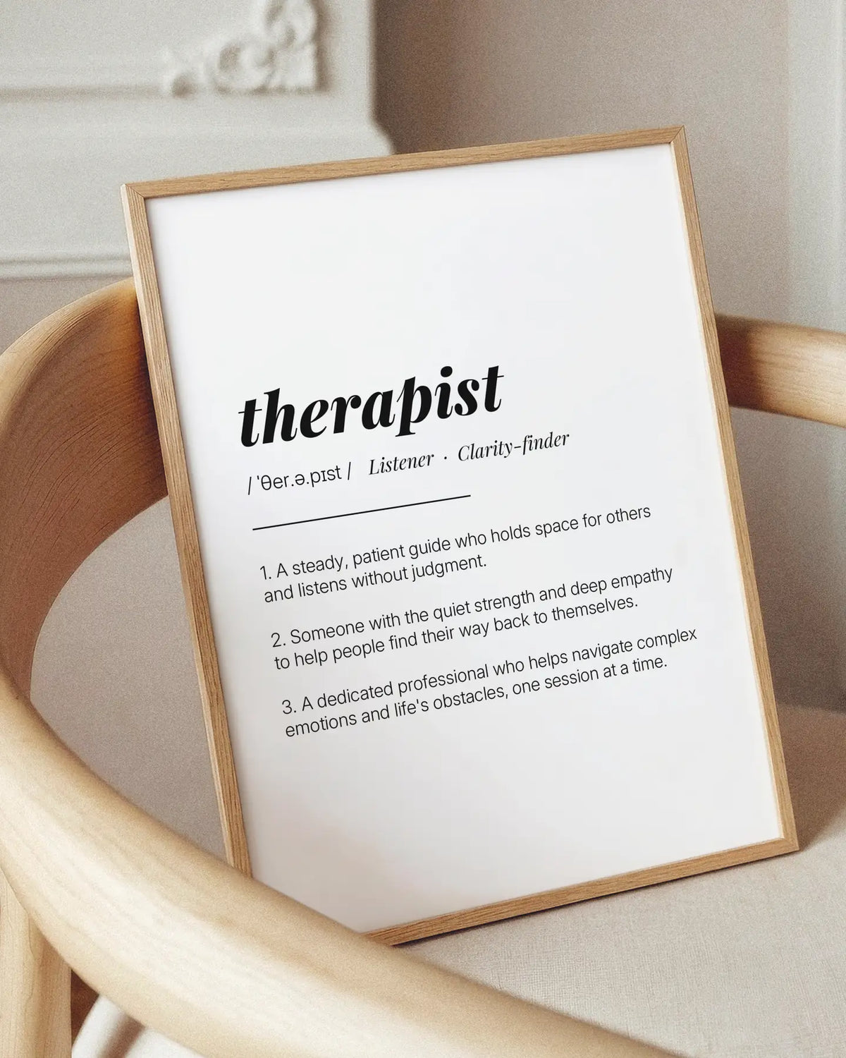 Definition Poster of Therapist on Gallery White background