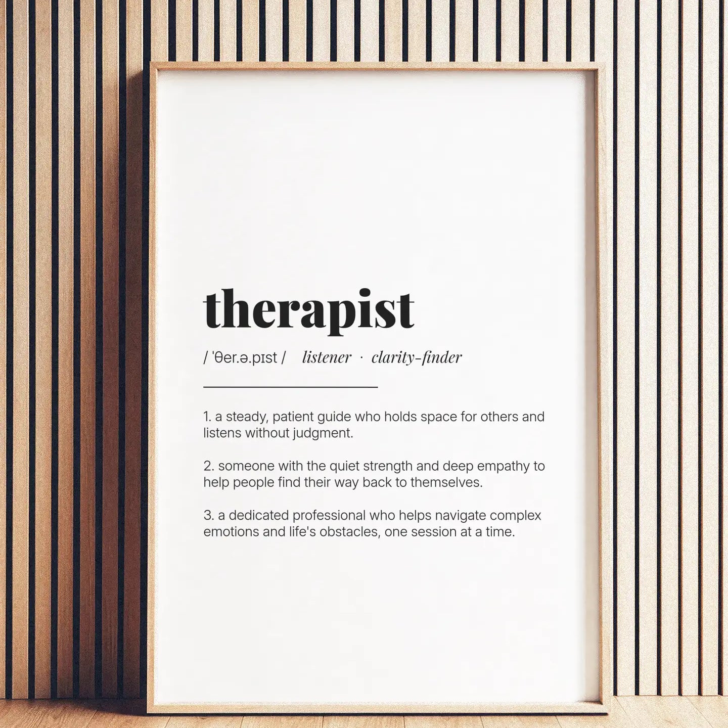 Definition Poster of Therapist on Gallery White background