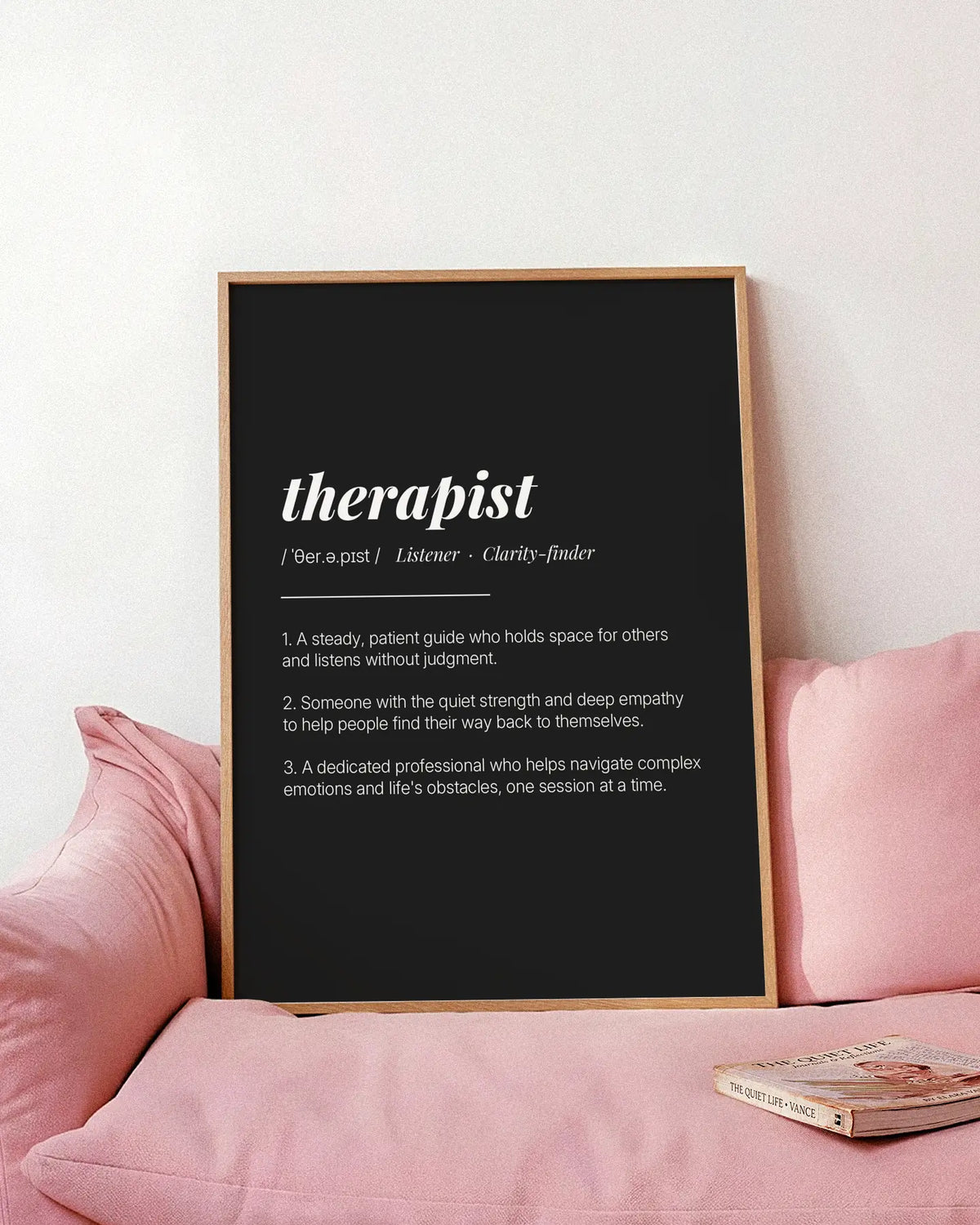 Definition Poster of Therapist on Midnight Ink background