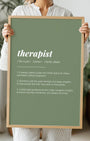 Definition Poster of Therapist on Sage Green background
