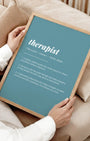 Definition Poster of Therapist on Sea Glass background