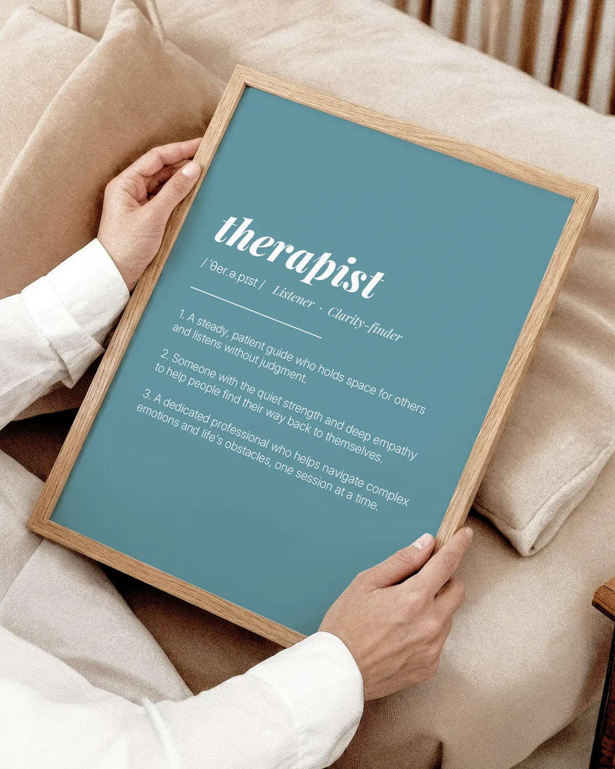 Definition Poster of Therapist on Sea Glass background