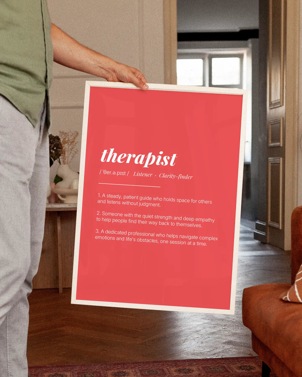 Definition Poster of Therapist on Strawberry background