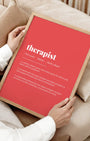 Definition Poster of Therapist on Strawberry background