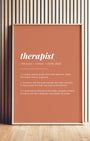 Definition Poster of Therapist on Terracotta background