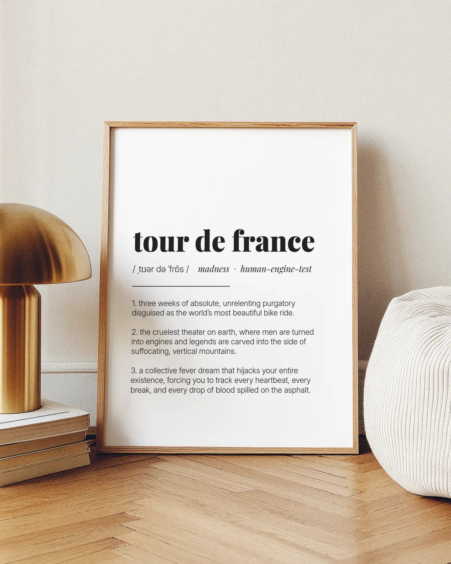 Definition Poster of Tour de France on Gallery White background