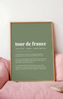 Definition Poster of Tour de France on Sage Green background