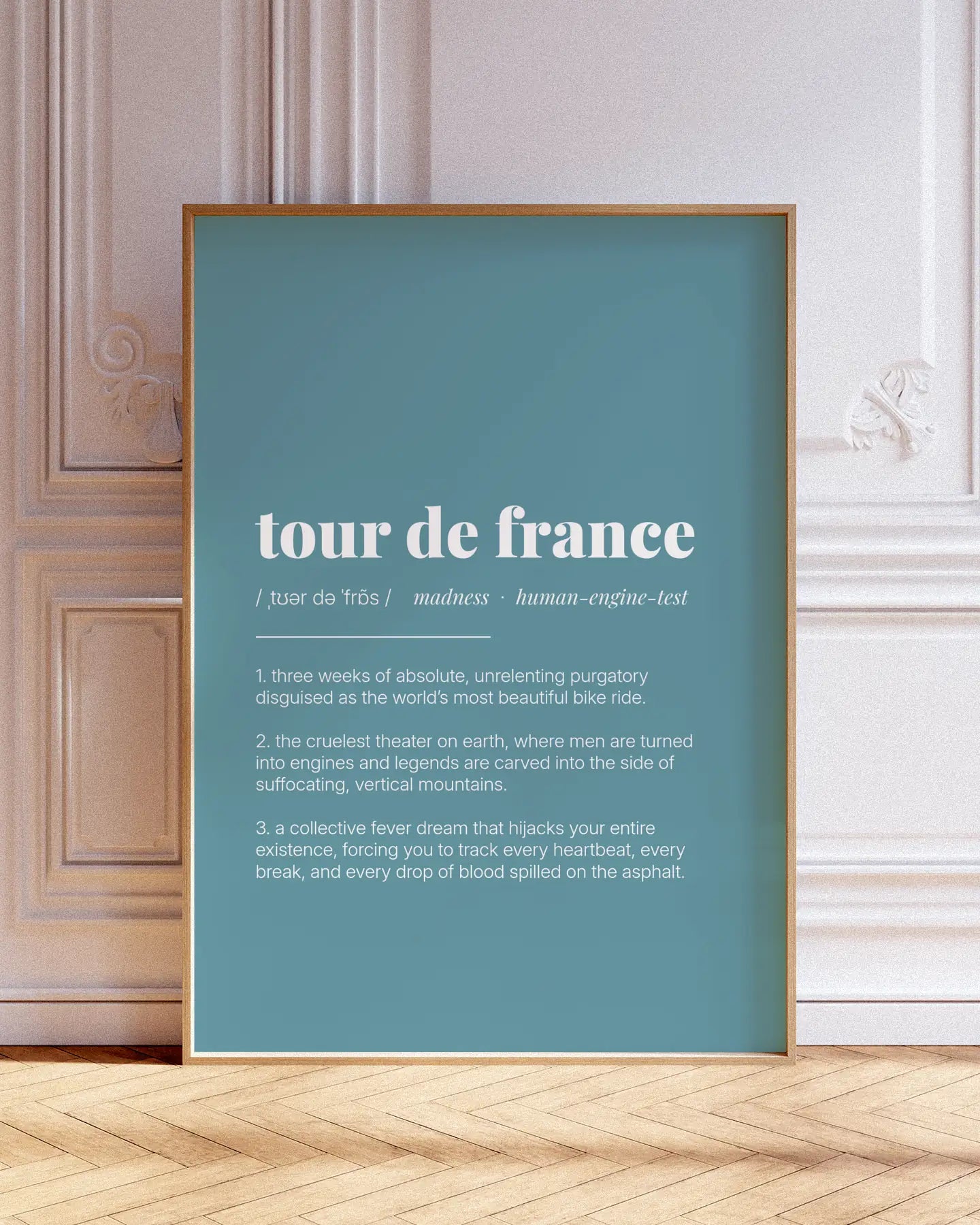 Definition Poster of Tour de France on Sea Glass background