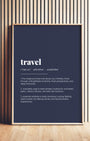 Definition Poster of Travel on Deep Navy background
