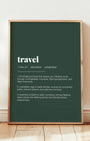 Definition Poster of Travel on Emerald background