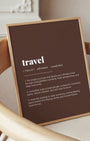 Definition Poster of Travel on Espresso background
