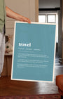 Definition Poster of Travel on Sea Glass background