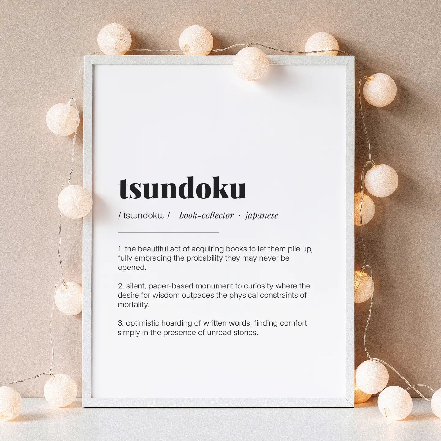 Definition Poster of Tsundoku on Gallery White background
