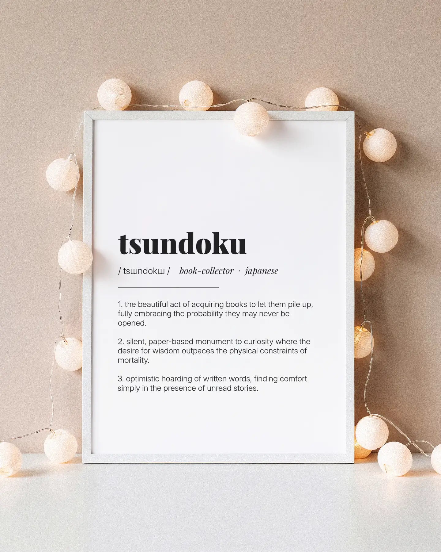 Definition Poster of Tsundoku on Gallery White background
