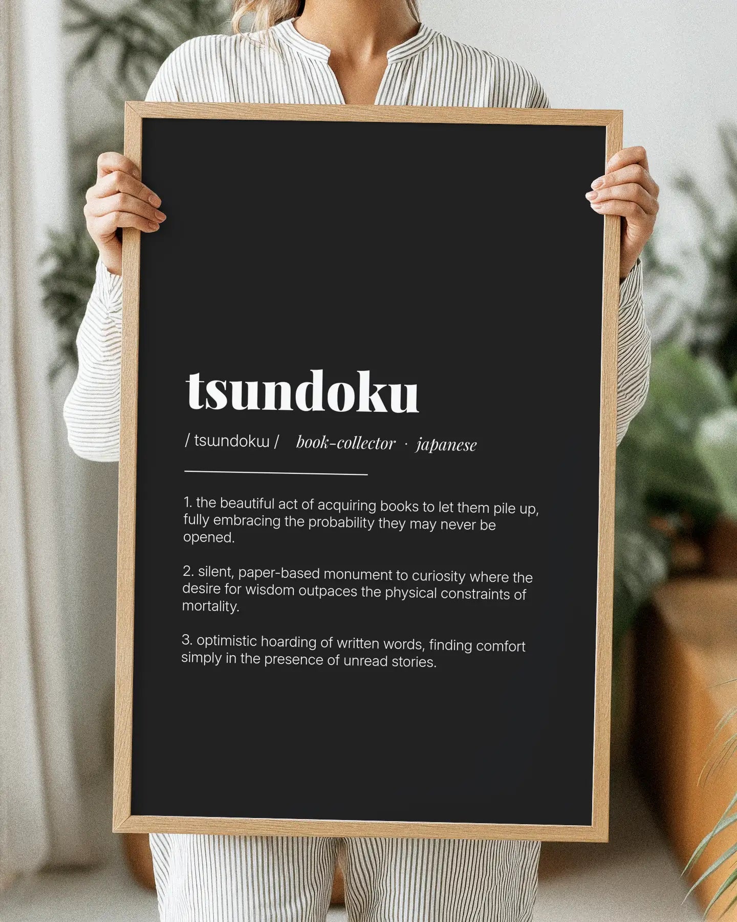 Definition Poster of Tsundoku on Midnight Ink background