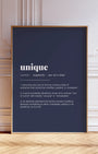 Definition Poster of Unique on Deep Navy background