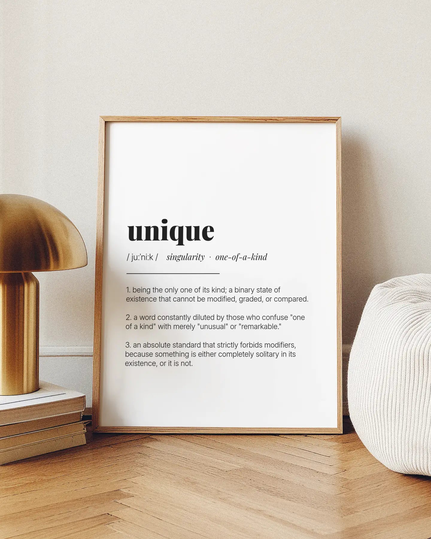 Definition Poster of Unique on Gallery White background