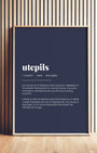 Definition Poster of Utepils on Deep Navy background