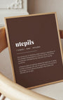 Definition Poster of Utepils on Espresso background