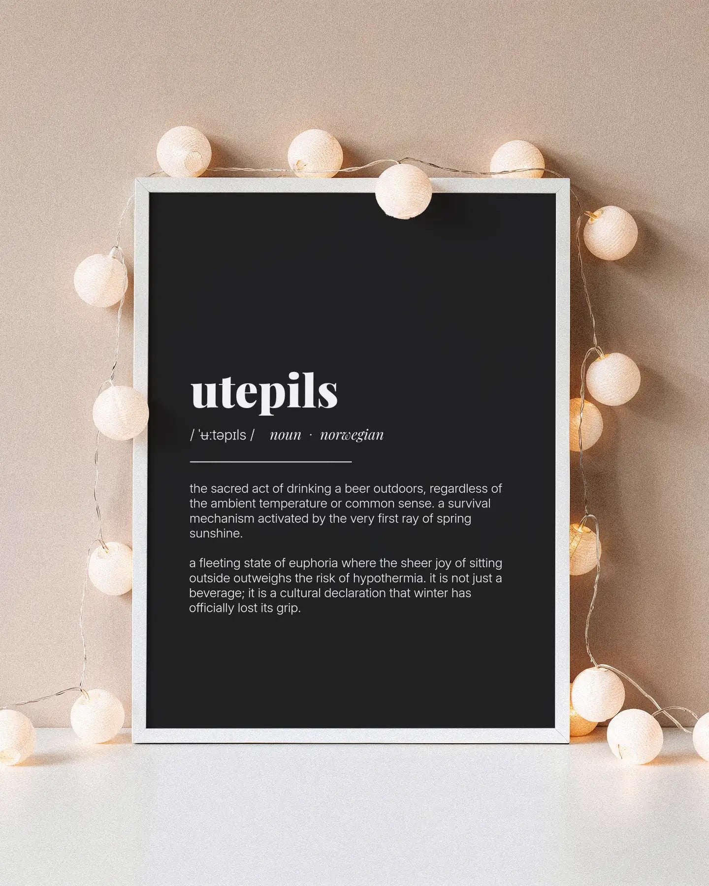 Definition Poster of Utepils on Midnight Ink background