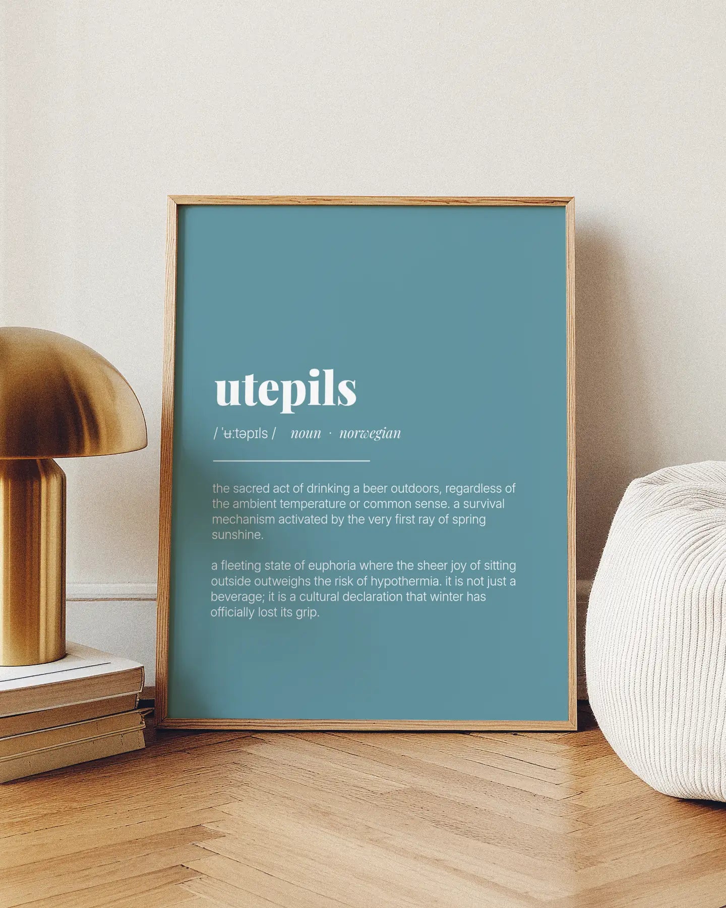 Definition Poster of Utepils on Sea Glass background
