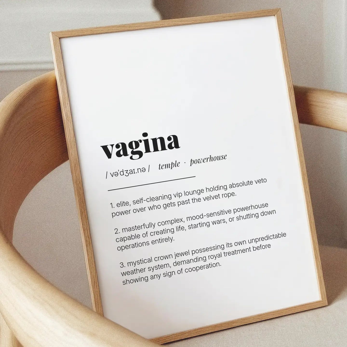 Definition Poster of Vagina on Gallery White background