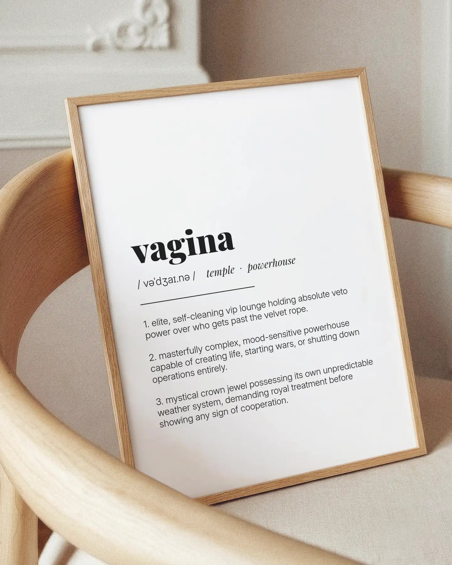 Definition Poster of Vagina on Gallery White background