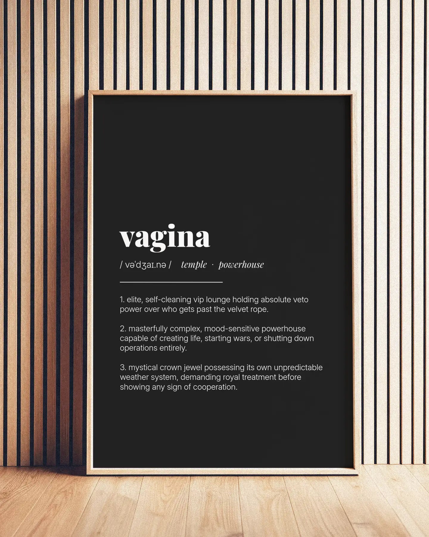 Definition Poster of Vagina on Midnight Ink background