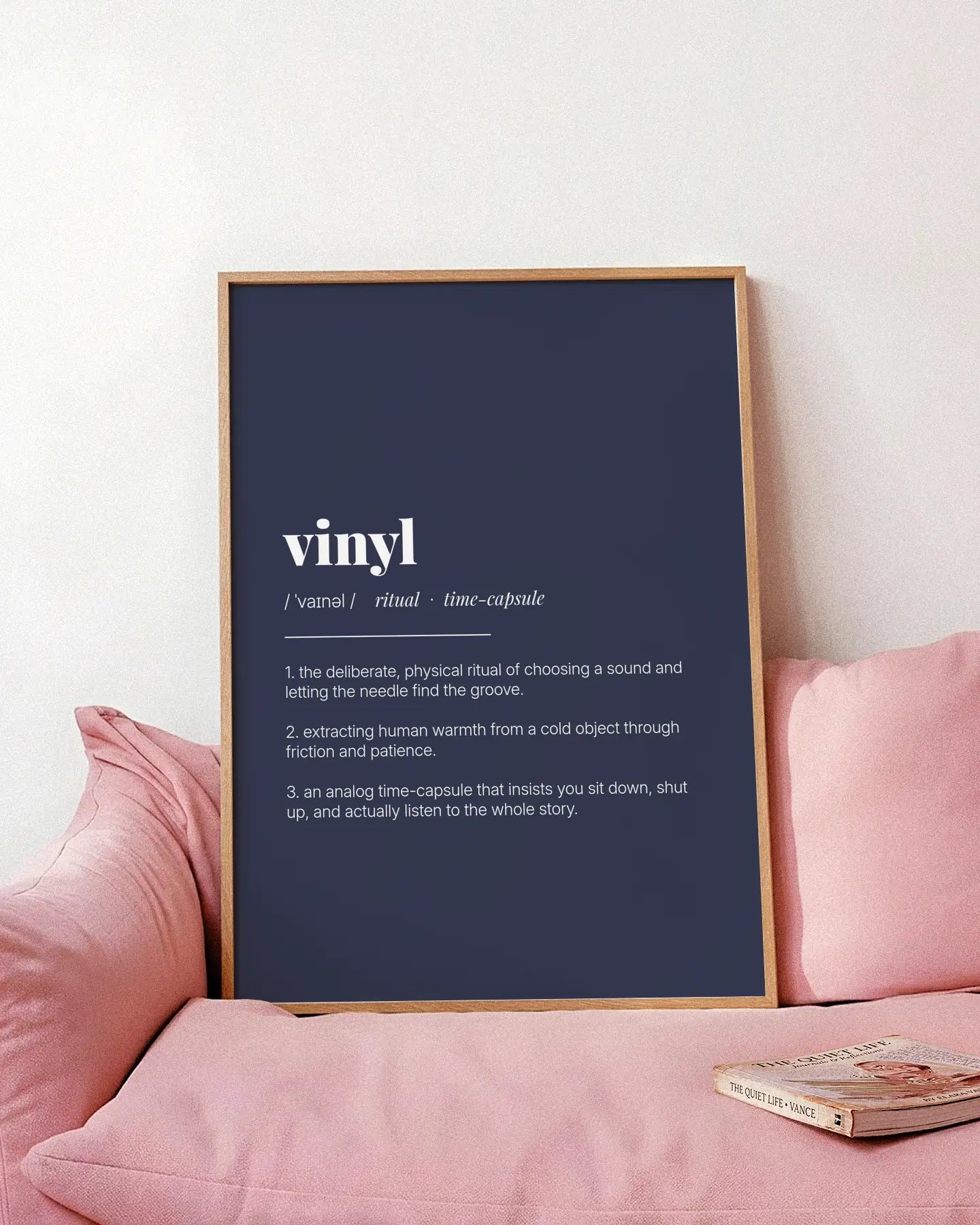 Definition Poster of Vinyl on Deep Navy background