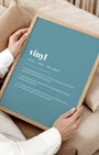 Definition Poster of Vinyl on Sea Glass background