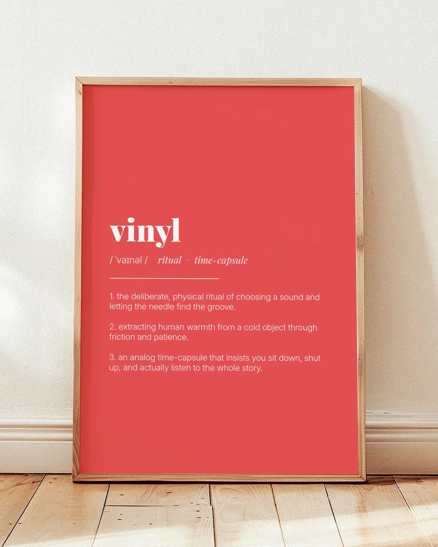 Definition Poster of Vinyl on Strawberry background