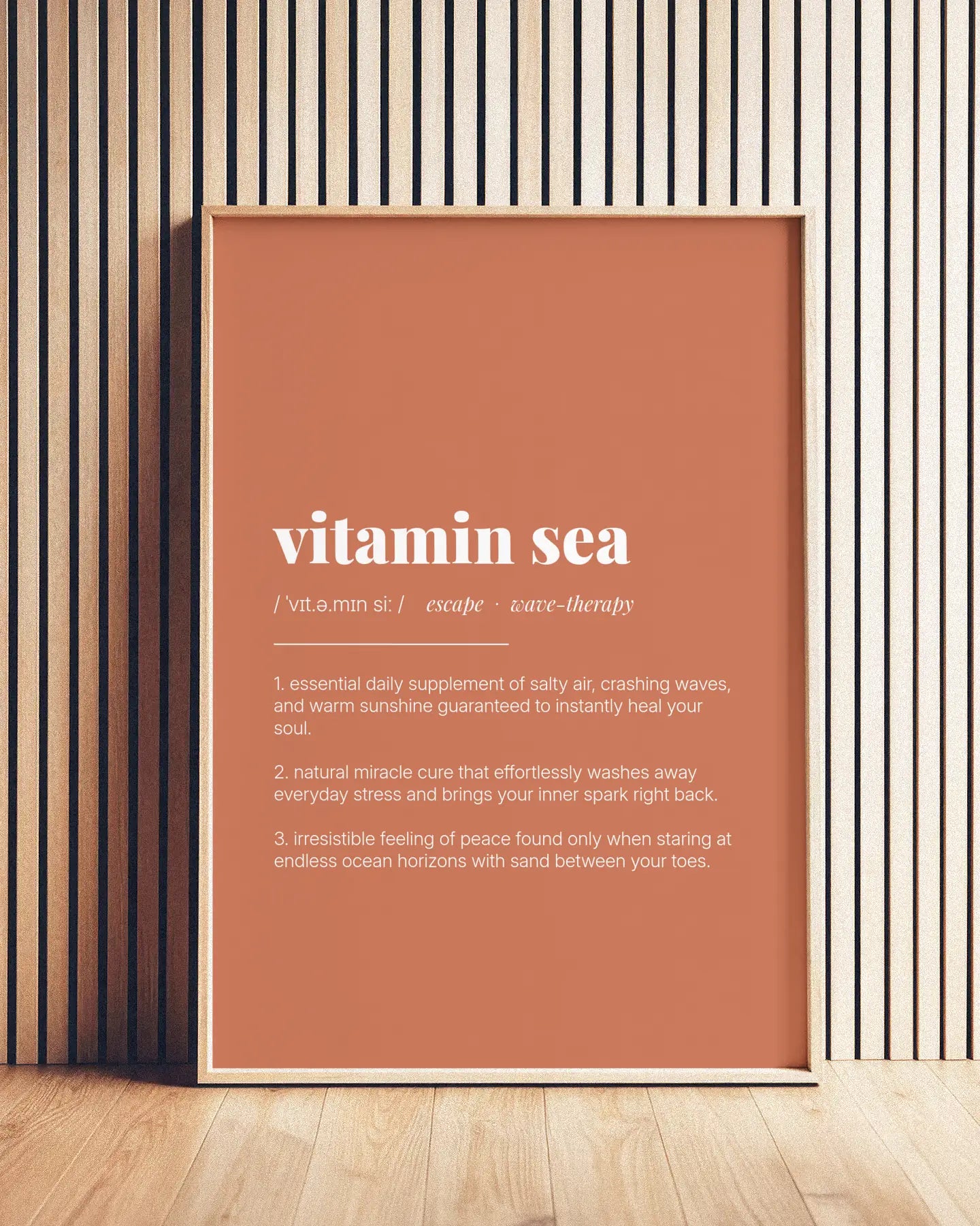 Definition Poster of Vitamin Sea on Terracotta background