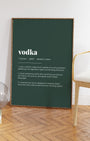 Definition Poster of Vodka on Emerald background