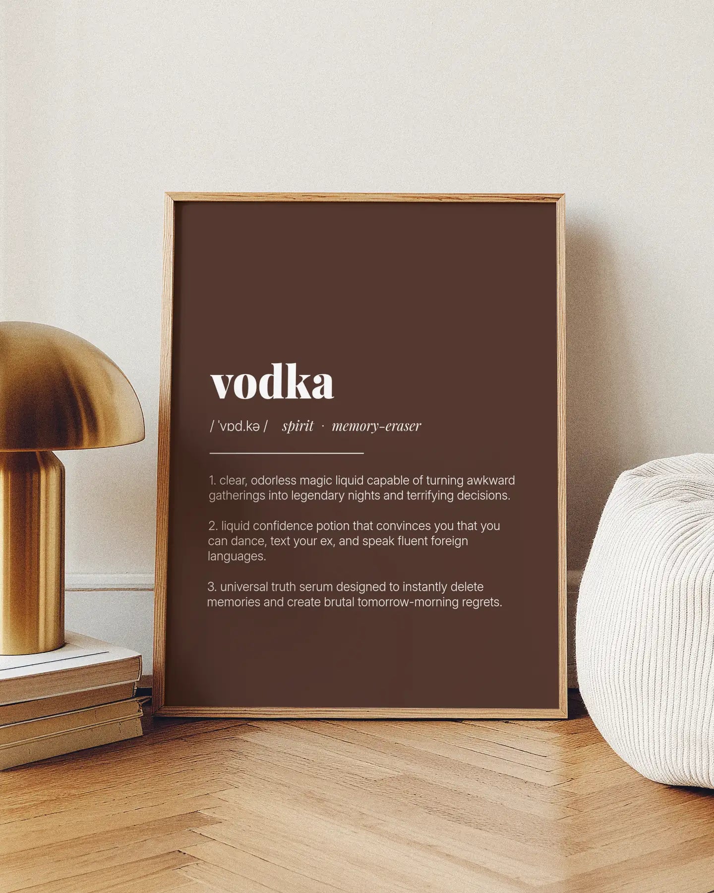 Definition Poster of Vodka on Espresso background