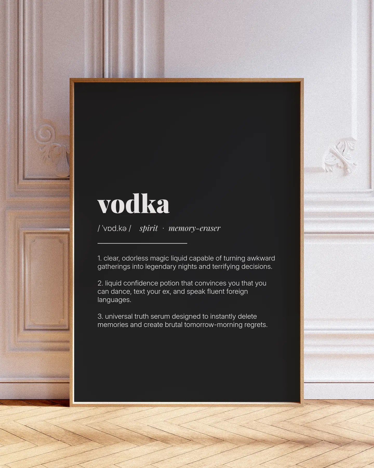Definition Poster of Vodka on Midnight Ink background