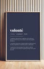 Definition Poster of Volonté on Deep Navy background