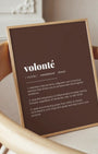 Definition Poster of Volonté on Espresso background