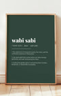Definition Poster of Wabi Sabi on Emerald background