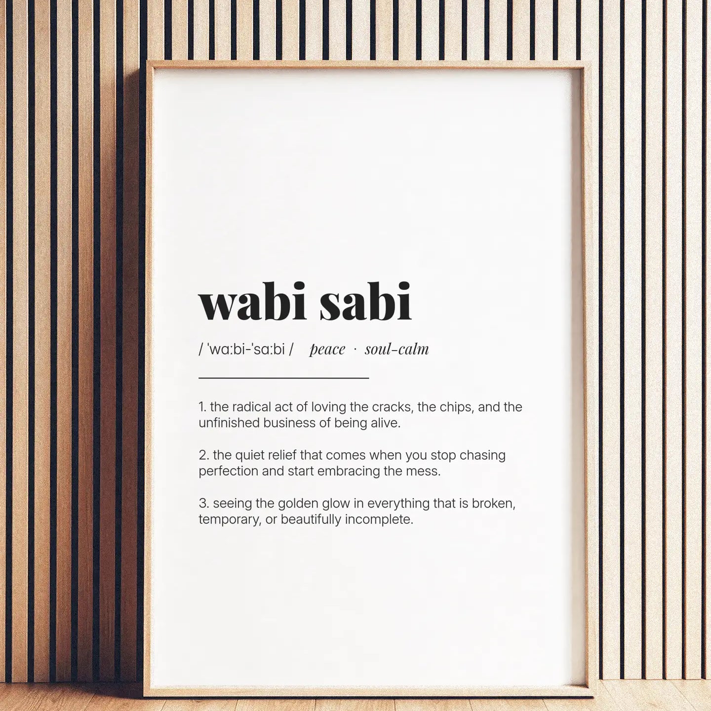 Definition Poster of Wabi Sabi on Gallery White background