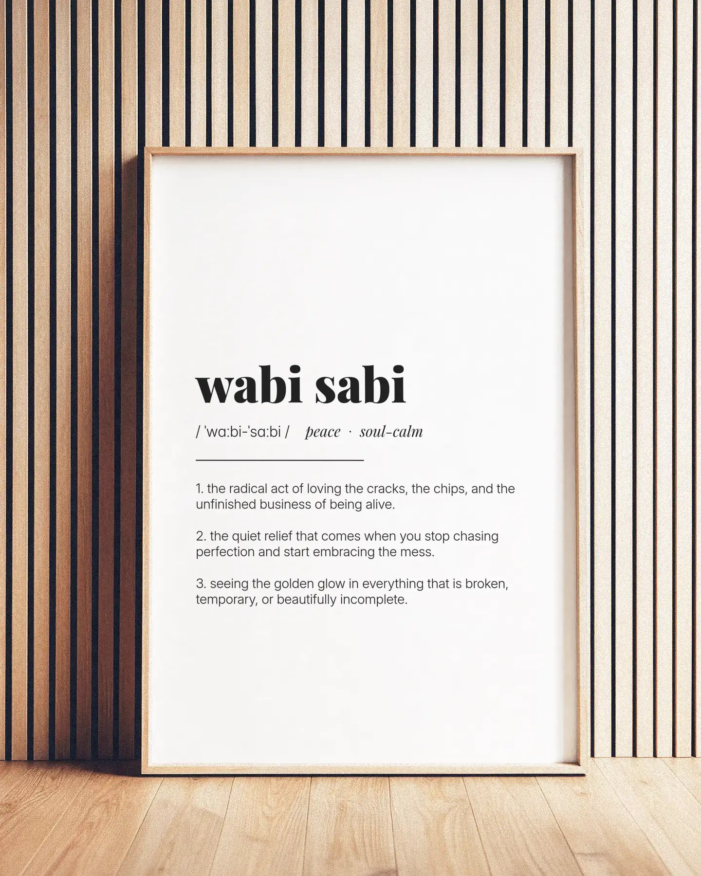Definition Poster of Wabi Sabi on Gallery White background