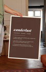 Definition Poster of Wanderlust on Espresso background