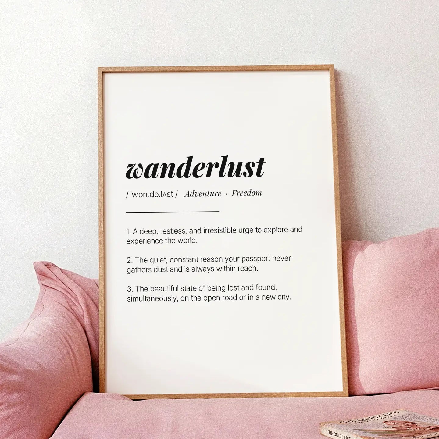 Definition Poster of Wanderlust on Gallery White background