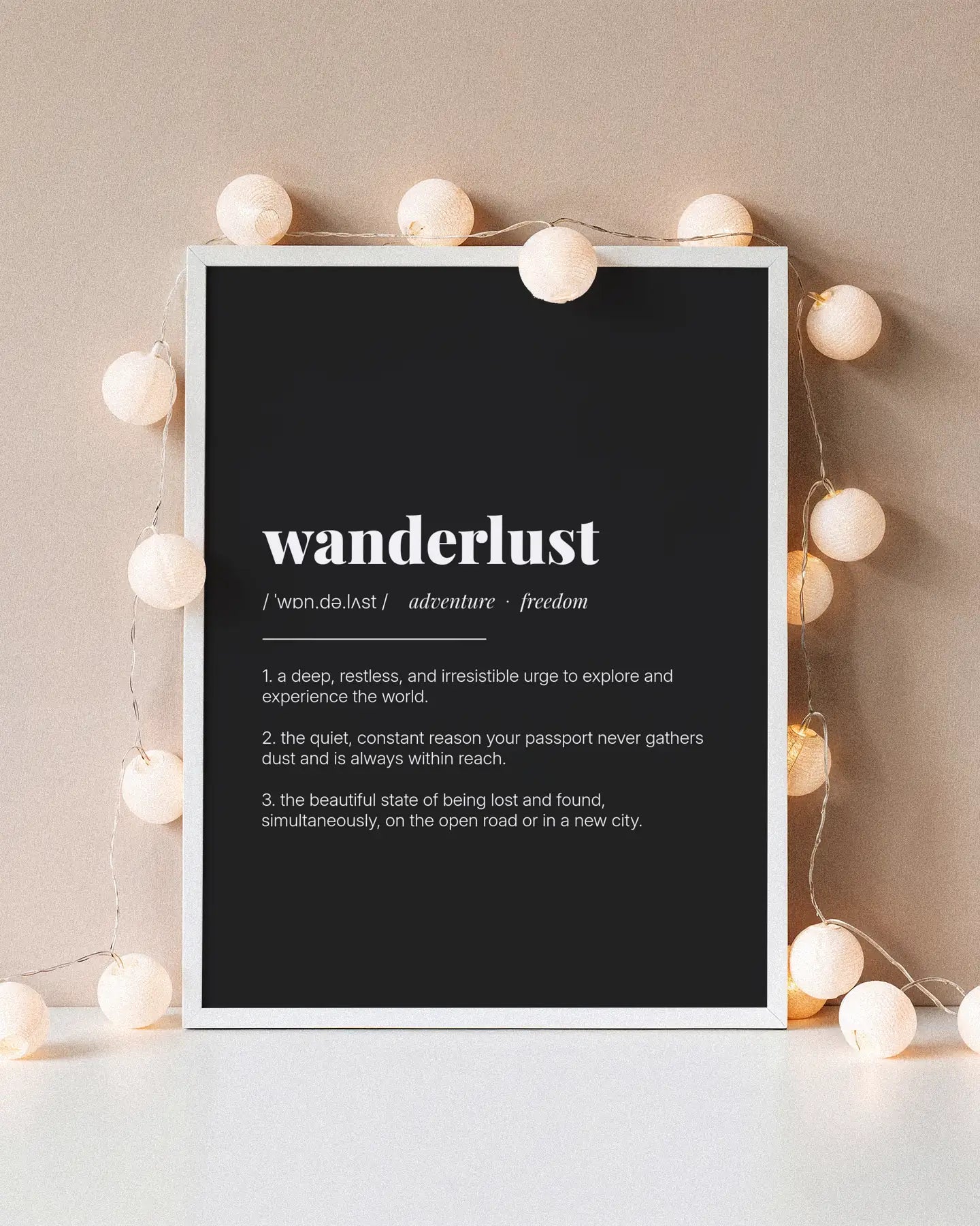 Definition Poster of Wanderlust on Midnight Ink background