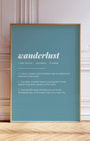 Definition Poster of Wanderlust on Sea Glass background