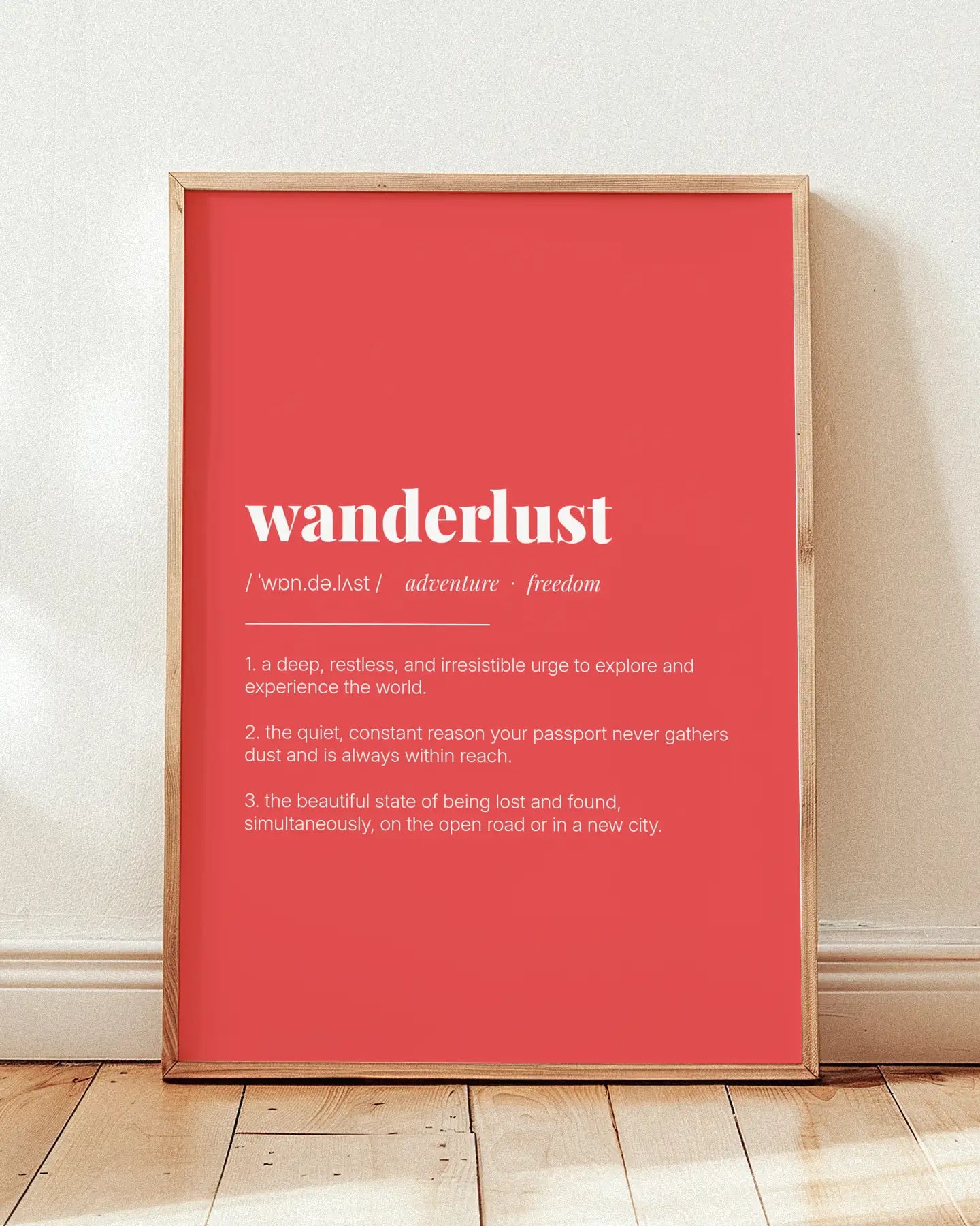 Definition Poster of Wanderlust on Strawberry background