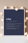 Definition Poster of Wine on Deep Navy background