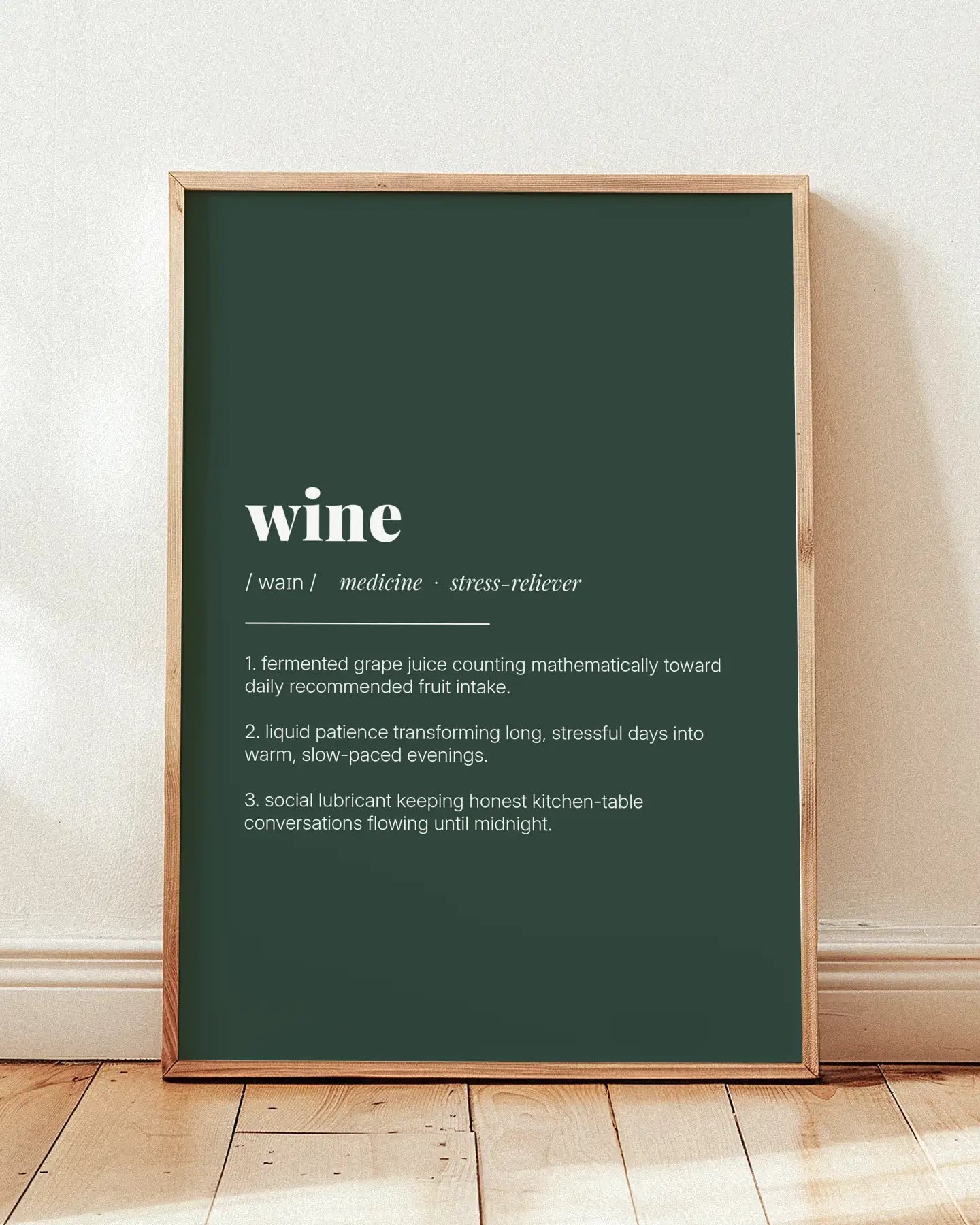 Definition Poster of Wine on Emerald background